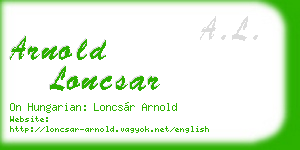 arnold loncsar business card